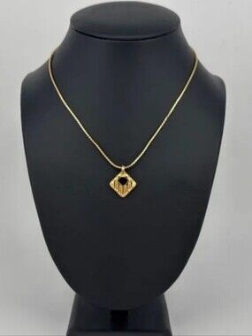 Christian Dior Gold Rhinestone Motif Necklace | 17"